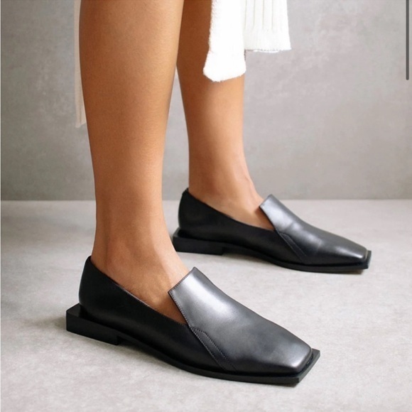 ALOHAS Shoes - Alohas Loafers Kaizen Square Toe in Black Leather